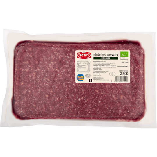 Nötfärs 10 % grovm.